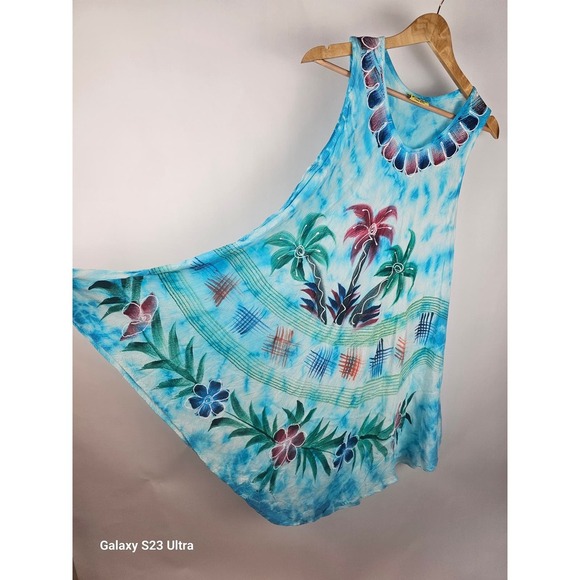 Pineapple, Free Sz, tropical Floral NWOT sundress or beach cover - Picture 10 of 10